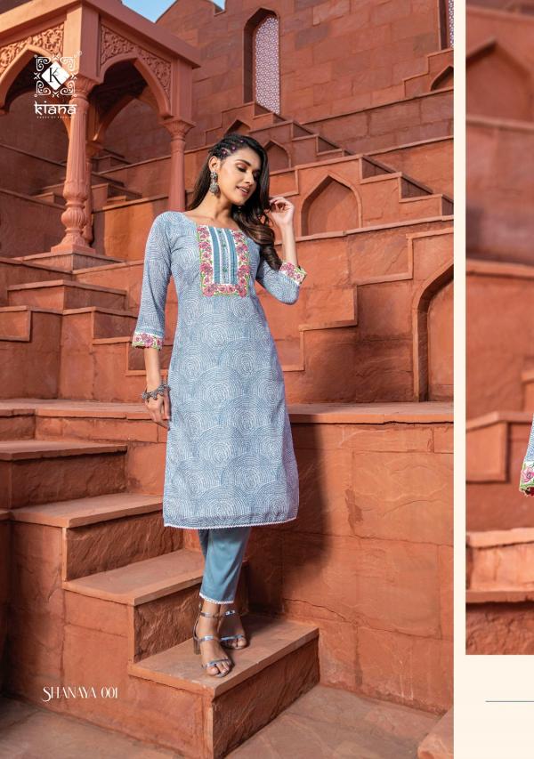 Kiana Shanaya Fancy Casual Kurti With Bottom Collection